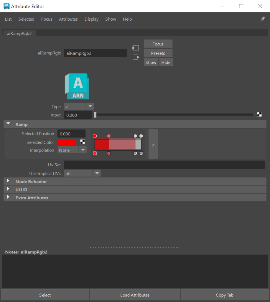 Ai Ramp Rgbの色の設定